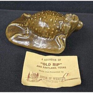 Vintage House of Webster 'Old Rip' Frog Souvenir Figurine